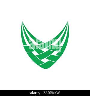 letter v motion curves overlapping line logo vector Stock Vector