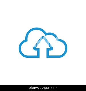 arrow up cloud geometric clean symbol vector Stock Vector
