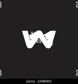 letter w 3d flat geometric logo vector Stock Vector
