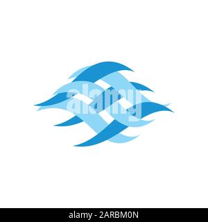 curves linked overlapping motion flow logo vector Stock Vector