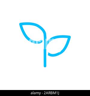 Leaf icon line design template Stock Photo - Alamy