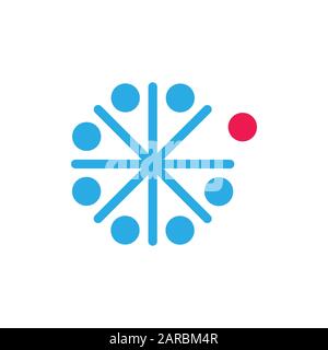 circle dots line simple team work logo vector Stock Vector