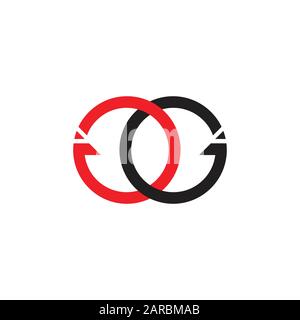 letters gg circle arrow linked geometric logo vector Stock Vector