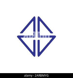 letter zs square geometric simple logo vector Stock Vector
