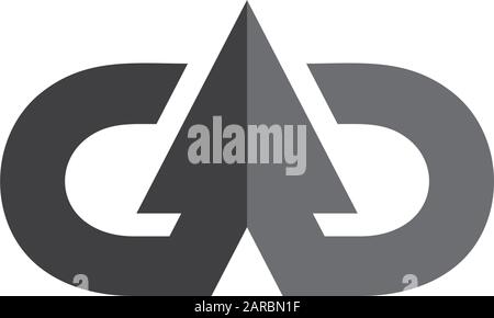 abstract letter cd arrow up geometric logo vector Stock Vector