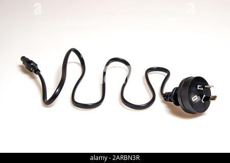 Power Cable adapter Plug on white background Stock Photo