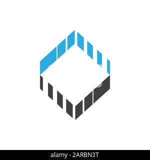 square geometric arrows motion logo vector Stock Vector