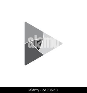 triangle curves geometric dimensional logo vector Stock Vector Image ...