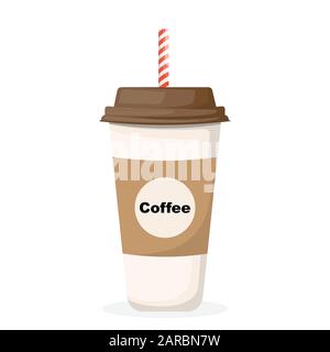 Coffee. Paper cup of coffee to go. Stock Vector