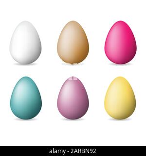 Easter colored eggs set, vector illustration for Happy Easter Day Stock Vector