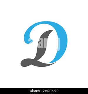 letter ld curves linked logo vector Stock Vector