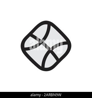 basket ball simple square geometric line logo vector Stock Vector