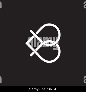 symbol vector of number 8 letter b linked line design Stock Vector