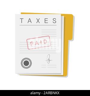 Taxes form. Paid taxes form. Financial documents. Accounting. vector illustration Stock Vector