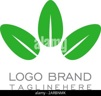 symbol vector of simple three leaf geometric design logo Stock Vector