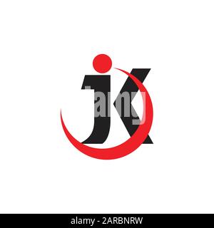 letter jk motion circle object logo vector Stock Vector