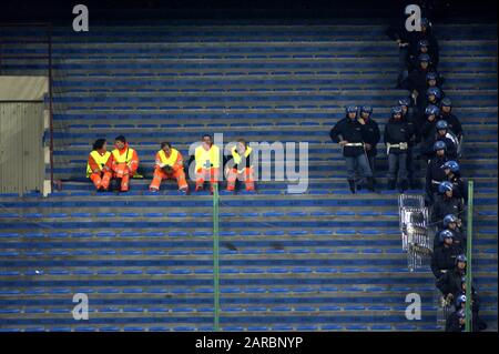 Milan  Italy, 25 September 2002,' G.Meazza'  Stadium, UEFA Champions League 2002/2003 ,FC Inter - FC Ajax : Police and nurses in the stands before the game Stock Photo