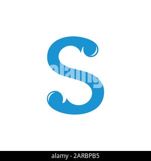 letter s simple blue curves logo vector Stock Vector