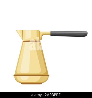Coffee. Сopper coffee pot. Turkish Coffee Pot. Сezve. ibrik. vector illustration Stock Vector