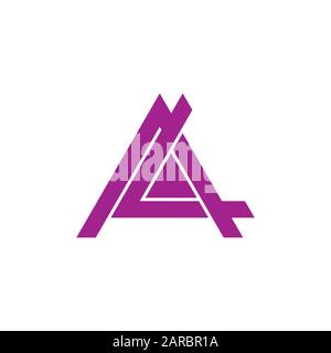 letter la triangle geometric logo vector Stock Vector