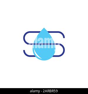 letter s overlapping drop water logo vector Stock Vector