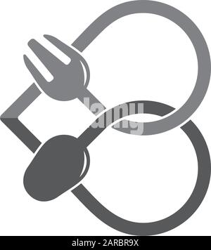 symbol vector of letter b spoon fork abstract line design Stock Vector
