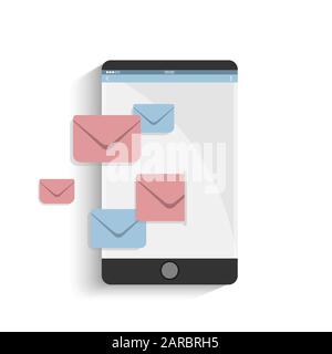 Conversation on smartphone. Messaging on smartphone. Chat bubbles. vector illustration Stock Vector