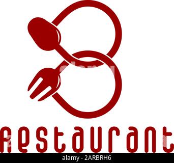 symbol vector of number eight spoon fork design Stock Vector