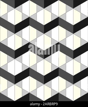 Abstract black and white grey geometric background with outline. Seamless geometric pattern design. Stock Vector