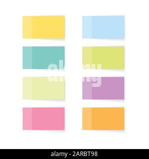 Sticky notes set. office supplies. stationery. Stock Vector