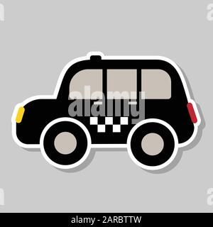 taxi. black cab sticker, vector illustration Stock Vector