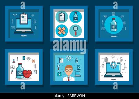 bundle designs of health and icons Stock Vector Image & Art - Alamy