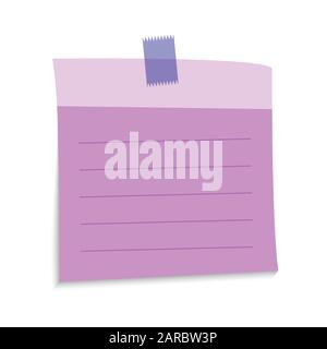 Sticky paper note with empty space for text, vector illustration Stock Vector