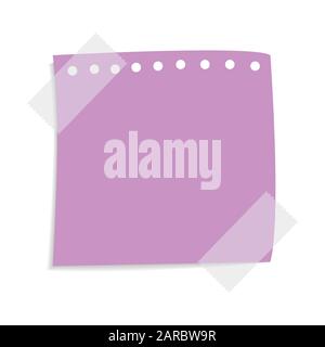 Sticky paper note with empty space for text, vector illustration Stock Vector