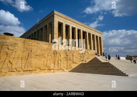 Ataturk Mausoleum in Ankara - Memorial to Mustafa Kemal Atatürk, leader of the Turkish War of Independence and founder of the Republic of Turkey. Stock Photo