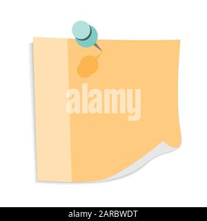 Sticky paper note with empty space for text, vector illustration Stock Vector