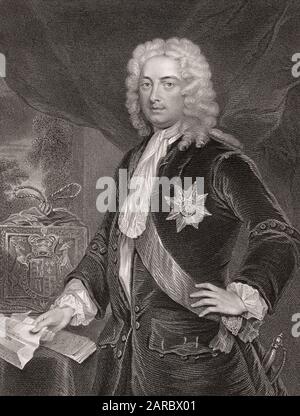 Sir Robert Walpole, 1st Earl of Orford, 1676-1745, a British statesman, the first Prime Minister of Great Britain Stock Photo