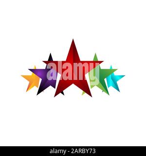 5 five star logo design. premium good rate symbol vector. excellence top rank sign Stock Vector