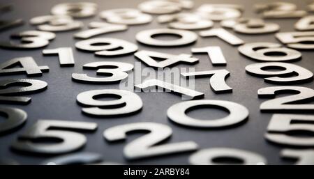 Mathematics background made with solid numbers - Closeup view Stock Photo