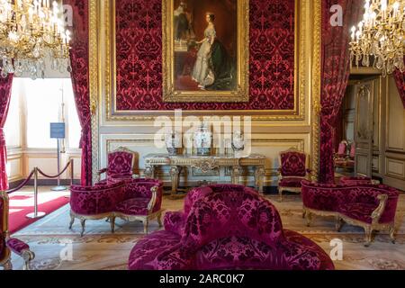 Grand Salon in the Napoleon III Apartments (Appartements Napoléon III) in Richelieu Wing of Louvre Museum (Musée du Louvre) in Paris, France Stock Photo