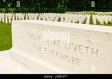 Durnbach War Cemetery is the final rest of 2960 soldiers who died in WW2 Stock Photo