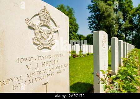 Durnbach War Cemetery is the final rest of 2960 soldiers who died in WW2 Stock Photo