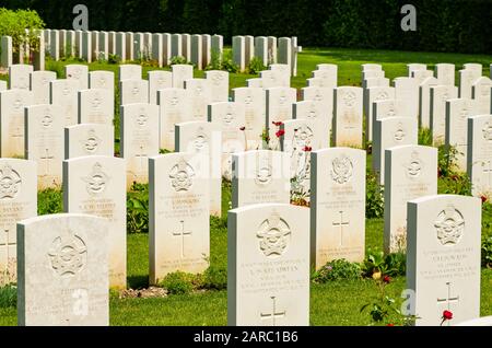 Durnbach War Cemetery is the final rest of 2960 soldiers who died in WW2 Stock Photo