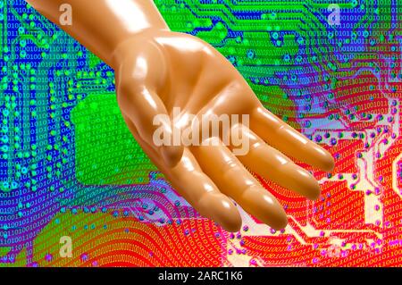 Prosthetic arm and hand. Stock Photo