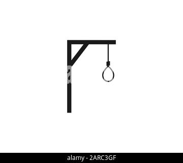Gallows, death icon. Vector illustration, flat design. Stock Vector