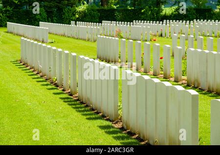 Durnbach War Cemetery is the final rest of 2960 soldiers who died in WW2 Stock Photo