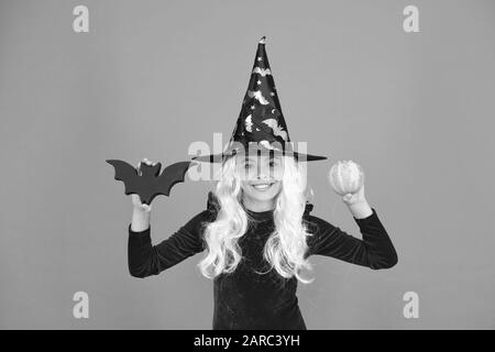 Magical Spell Small Witch With White Hair Wizard Or Magician