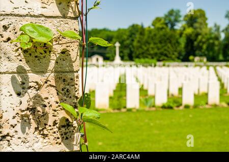 Durnbach War Cemetery is the final rest of 2960 soldiers who died in WW2 Stock Photo