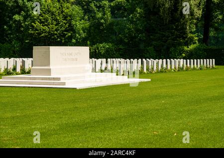 Durnbach War Cemetery is the final rest of 2960 soldiers who died in WW2 Stock Photo