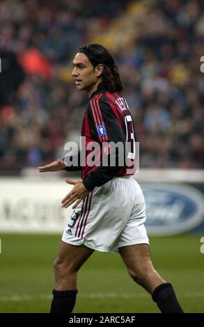 Milan  Italy  18 March 2003, 'G.MEAZZA SAN SIRO ' Stadium,  UEFA Champions League 2002/2003, AC Milan - Borussia Dortmund: Alessandro Nesta during the match Stock Photo